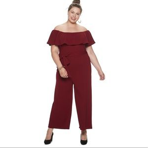 NWT burgundy jumpsuit